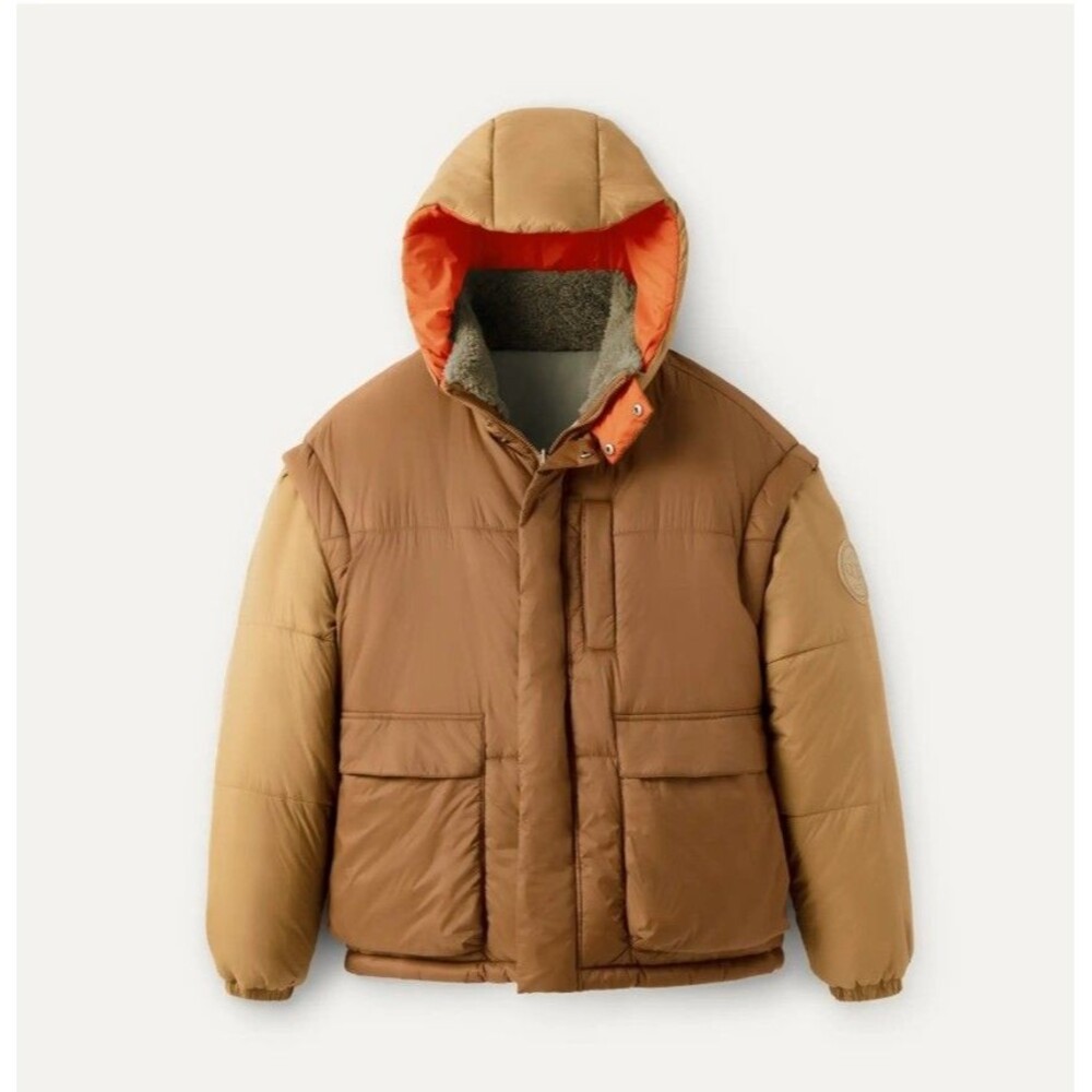 UGG Kristian Conv Convertible Reversible Puffer Coat Jacket – S / M – Pecan/Moss